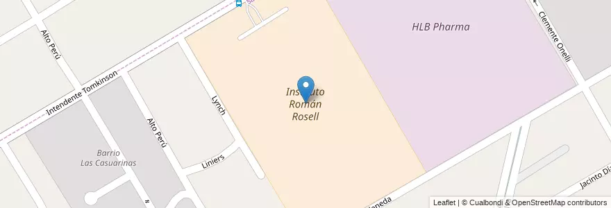 Mapa de ubicacion de Instituto Román Rosell en アルゼンチン, ブエノスアイレス州, Partido De San Isidro, San Isidro.
