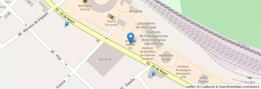 Mapa de ubicacion de Instituto Sabato (IS) en Argentinië, Buenos Aires, Partido De General San Martín.