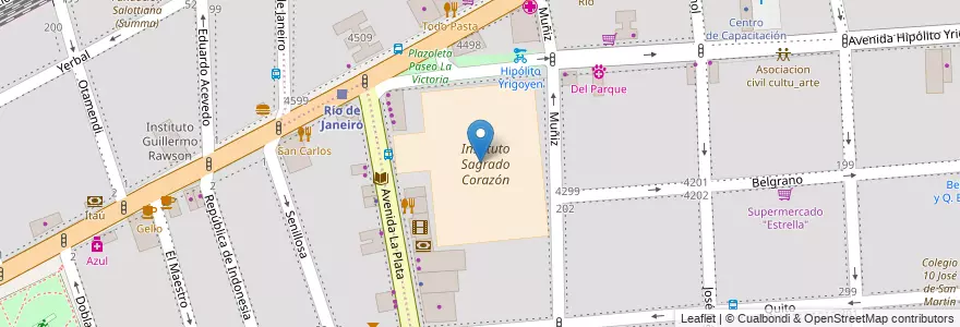 Mapa de ubicacion de Instituto Sagrado Corazón, Almagro en 아르헨티나, Ciudad Autónoma De Buenos Aires, Comuna 5, 부에노스아이레스.