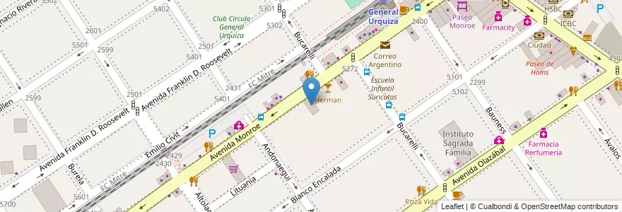 Mapa de ubicacion de Instituto Saint Jean, Villa Urquiza en Argentine, Ciudad Autónoma De Buenos Aires, Comuna 12, Buenos Aires.