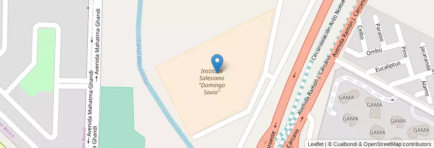 Mapa de ubicacion de Instituto Salesiano "Domingo Savio" en Аргентина, Кордова, Departamento Capital, Pedanía Capital, Córdoba, Municipio De Córdoba.