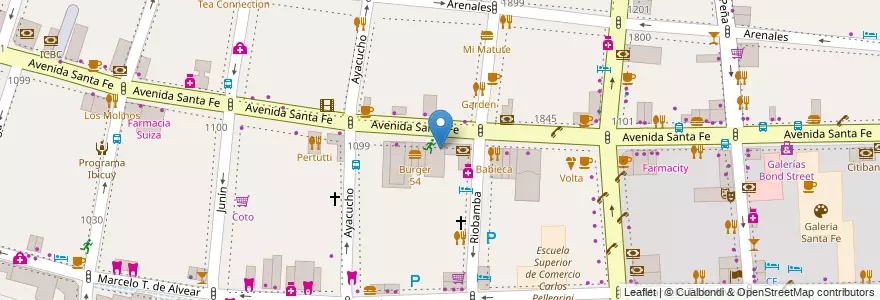 Mapa de ubicacion de Instituto Samurai, Recoleta en Argentinië, Ciudad Autónoma De Buenos Aires, Comuna 2, Buenos Aires.