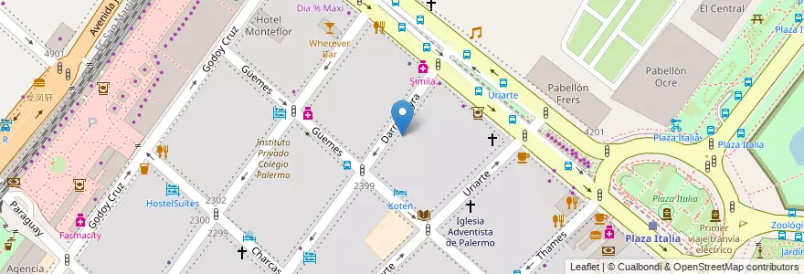 Mapa de ubicacion de Instituto San Ambrosio, Palermo en アルゼンチン, Ciudad Autónoma De Buenos Aires, ブエノスアイレス, Comuna 14.