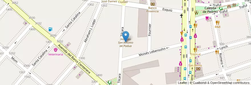 Mapa de ubicacion de Instituto San Antonio de Padua, Nueva Pompeya en Argentinien, Ciudad Autónoma De Buenos Aires, Comuna 4, Buenos Aires.