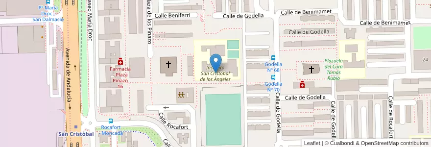 Mapa de ubicacion de Instituto San Cristóbal de los Ángeles en 스페인, Comunidad De Madrid, Comunidad De Madrid, Área Metropolitana De Madrid Y Corredor Del Henares, 마드리드.