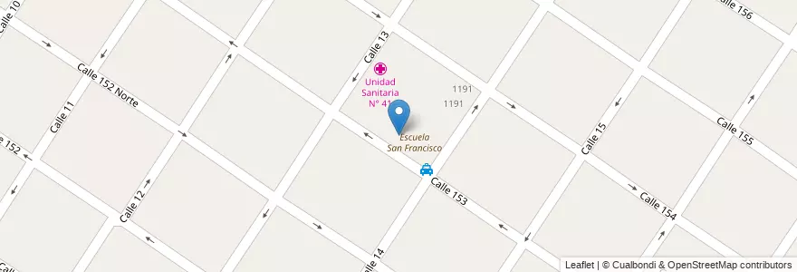 Mapa de ubicacion de Instituto San Francisco De Asis en アルゼンチン, ブエノスアイレス州, Partido De Berisso.