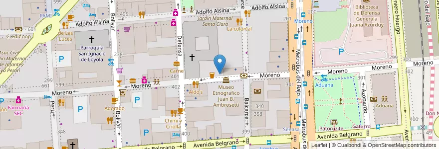 Mapa de ubicacion de Instituto San Francisco, Montserrat en アルゼンチン, Ciudad Autónoma De Buenos Aires, Comuna 1, ブエノスアイレス.