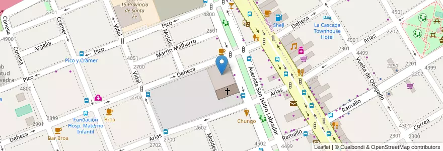 Mapa de ubicacion de Instituto San Isidro Labrador, Saavedra en Arjantin, Ciudad Autónoma De Buenos Aires, Buenos Aires.