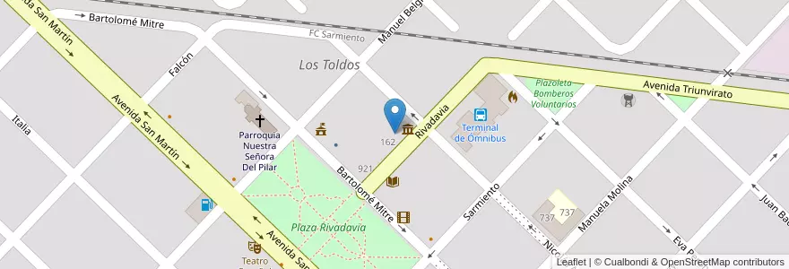 Mapa de ubicacion de Instituto San Jose en Argentine, Province De Buenos Aires, Partido De General Viamonte, Los Toldos.