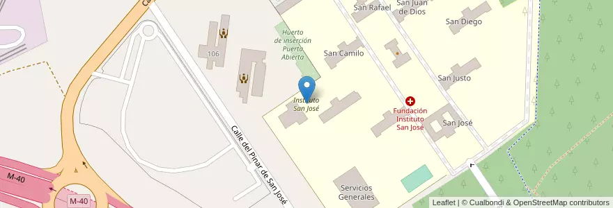 Mapa de ubicacion de Instituto San José en 西班牙, Comunidad De Madrid, Comunidad De Madrid, Área Metropolitana De Madrid Y Corredor Del Henares.