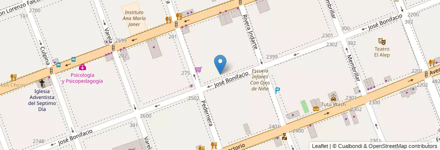 Mapa de ubicacion de Instituto San José de Flores, Flores en Argentina, Ciudad Autónoma De Buenos Aires, Comuna 7, Buenos Aires.