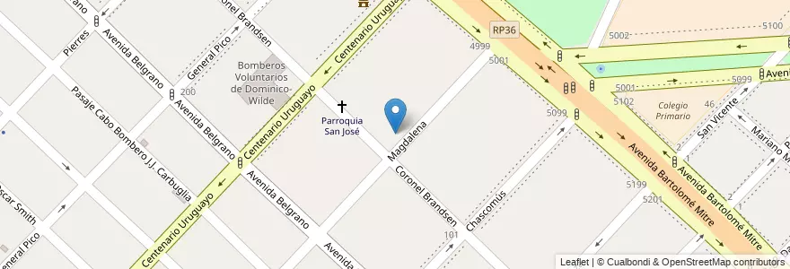 Mapa de ubicacion de Instituto San José en الأرجنتين, بوينس آيرس, Partido De Avellaneda, Villa Domínico.