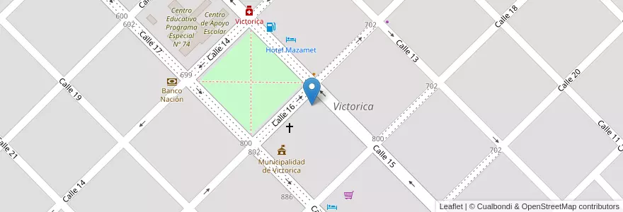 Mapa de ubicacion de Instituto San Juan Bosco - P4 en 阿根廷, La Pampa, Municipio De Victorica, Departamento Loventué, Victorica.
