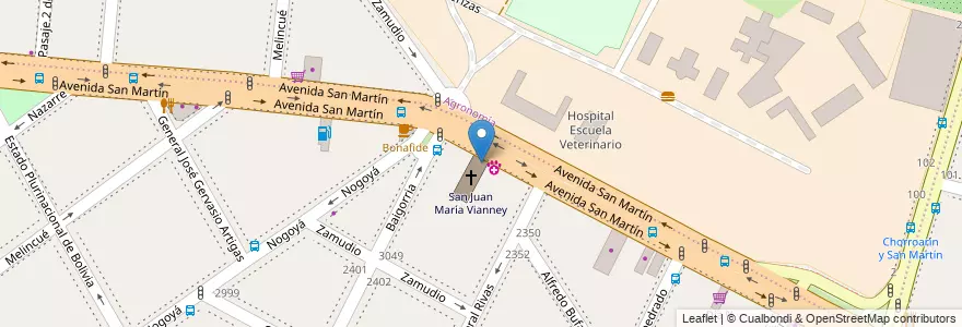 Mapa de ubicacion de Instituto San Juan María Vianney, Villa del Parque en 아르헨티나, Ciudad Autónoma De Buenos Aires, 부에노스아이레스, Comuna 15.