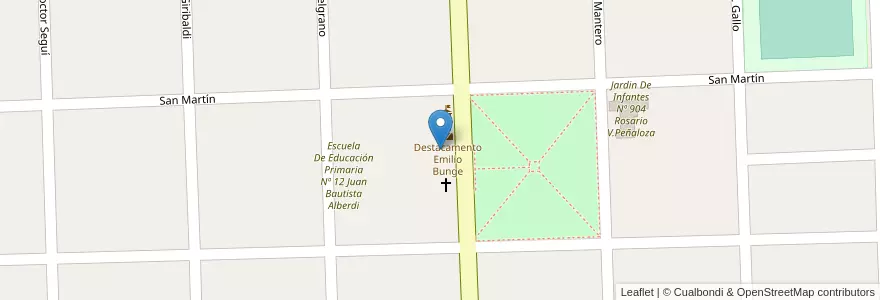 Mapa de ubicacion de Instituto San Juan Nepomuceno en Argentinië, Buenos Aires, Partido De General Villegas.