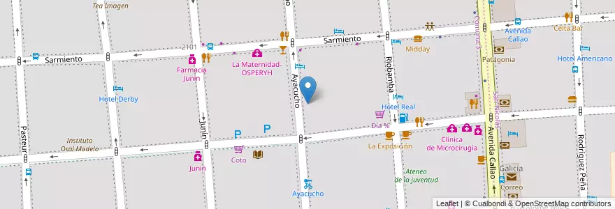 Mapa de ubicacion de Instituto San Luis Gonzaga, Balvanera en 阿根廷, Ciudad Autónoma De Buenos Aires, Comuna 3, 布宜诺斯艾利斯.