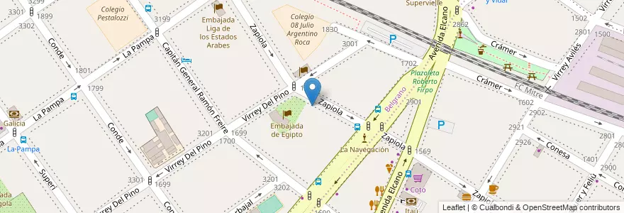 Mapa de ubicacion de Instituto San Maximiliano Kolbe, Belgrano en 아르헨티나, Ciudad Autónoma De Buenos Aires, 부에노스아이레스.