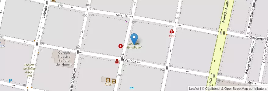 Mapa de ubicacion de Instituto San Miguel en Argentinië, Tucumán, San Miguel De Tucumán, Departamento Capital, San Miguel De Tucumán.