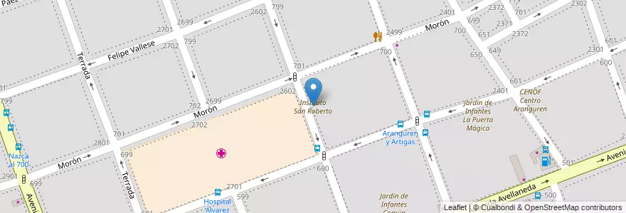 Mapa de ubicacion de Instituto San Roberto, Flores en Аргентина, Буэнос-Айрес, Comuna 7, Буэнос-Айрес.