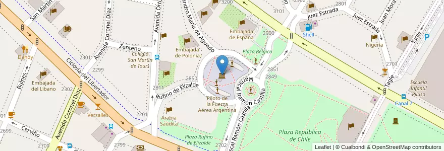 Mapa de ubicacion de Instituto Sanmartiniano, Palermo en الأرجنتين, Ciudad Autónoma De Buenos Aires, Comuna 2, Buenos Aires.