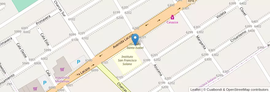 Mapa de ubicacion de Instituto Santa Isabel en アルゼンチン, ブエノスアイレス州, Partido De Almirante Brown, San Francisco Solano.