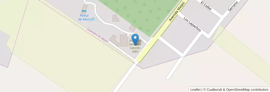 Mapa de ubicacion de Instituto Santiago Canclini 1003 en アルゼンチン, ミシオネス州, Departamento Leandro N. Alem, Municipio De Leandro N. Alem, Leandro N. Alem.