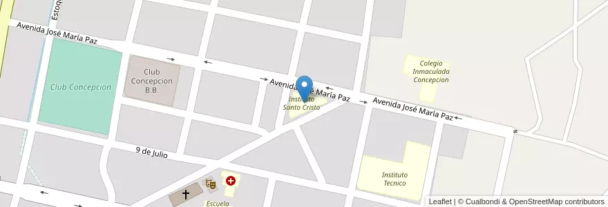 Mapa de ubicacion de Instituto Santo Cristo en Arjantin, Tucumán, Departamento Cruz Alta, Banda Del Río Salí.