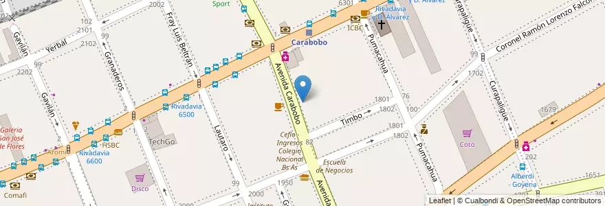 Mapa de ubicacion de Instituto Sara Chamberlain de Eccleston, Flores en 阿根廷, Ciudad Autónoma De Buenos Aires, Comuna 7, 布宜诺斯艾利斯.
