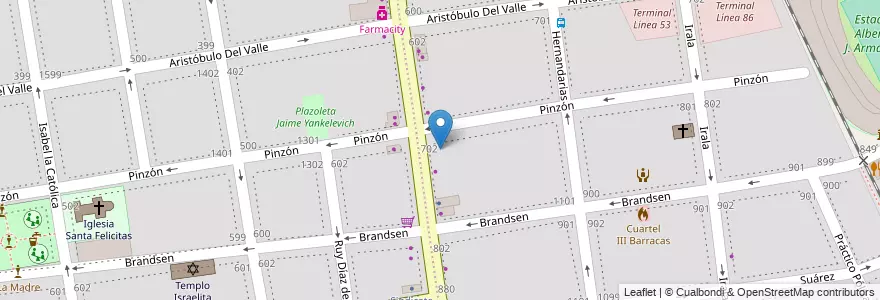 Mapa de ubicacion de Instituto Secundario para Adultos UPSRA, Barracas en 阿根廷, Ciudad Autónoma De Buenos Aires, Comuna 4, 布宜诺斯艾利斯.