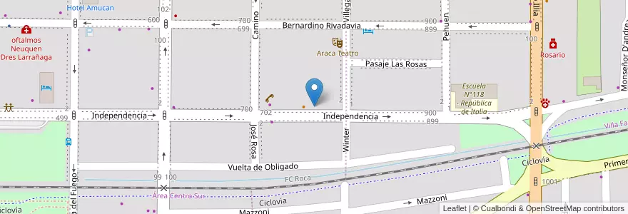 Mapa de ubicacion de Instituto Seneca en 阿根廷, 智利, 內烏肯省, Departamento Confluencia, Municipio De Neuquén, Neuquén.