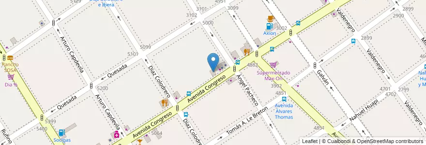 Mapa de ubicacion de Instituto Sir Thomas Malory, Villa Urquiza en 阿根廷, Ciudad Autónoma De Buenos Aires, Comuna 12, 布宜诺斯艾利斯.