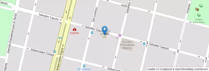 Mapa de ubicacion de Instituto SOL en Arjantin, Santa Fe, Departamento La Capital, Santa Fe Capital, Santa Fe.