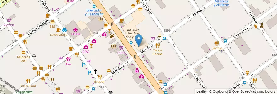 Mapa de ubicacion de Instituto Sta. Ana, Belgrano en アルゼンチン, Ciudad Autónoma De Buenos Aires, ブエノスアイレス, Comuna 13.