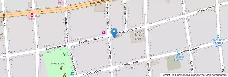 Mapa de ubicacion de Instituto Sta. Cruz, San Cristobal en Argentinien, Ciudad Autónoma De Buenos Aires, Comuna 3, Buenos Aires.