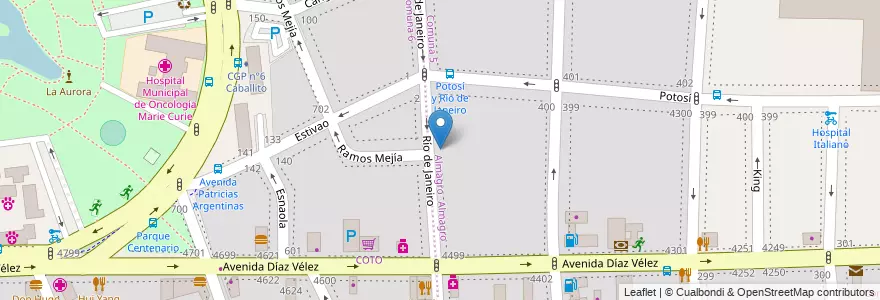 Mapa de ubicacion de Instituto Sudamericano Modelo, Almagro en الأرجنتين, Ciudad Autónoma De Buenos Aires, Comuna 5, Buenos Aires.