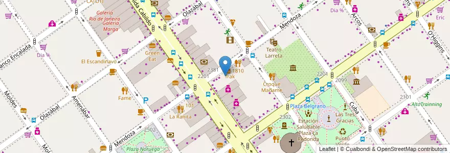 Mapa de ubicacion de Instituto Superior Buenos Aires, Belgrano en الأرجنتين, Ciudad Autónoma De Buenos Aires, Buenos Aires, Comuna 13.