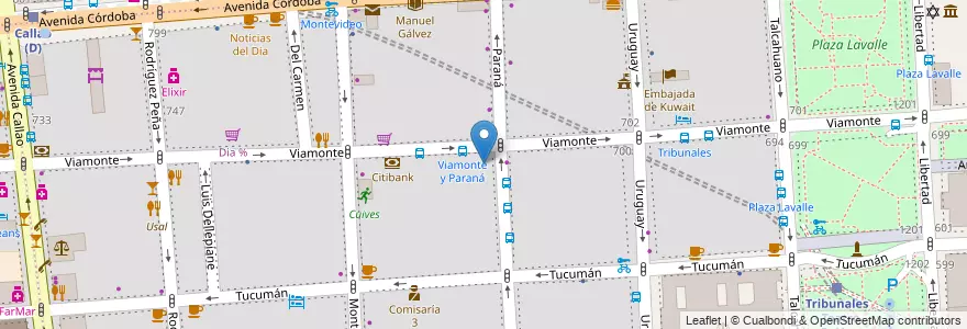Mapa de ubicacion de Instituto Superior de Arte del Teatro Colón, San Nicolas en アルゼンチン, Ciudad Autónoma De Buenos Aires, Comuna 1, ブエノスアイレス.