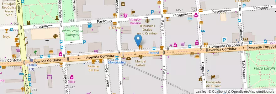 Mapa de ubicacion de Instituto Superior de Capacitación Hotelera C.E.N.C.A.P, Recoleta en Аргентина, Буэнос-Айрес, Comuna 1, Буэнос-Айрес.