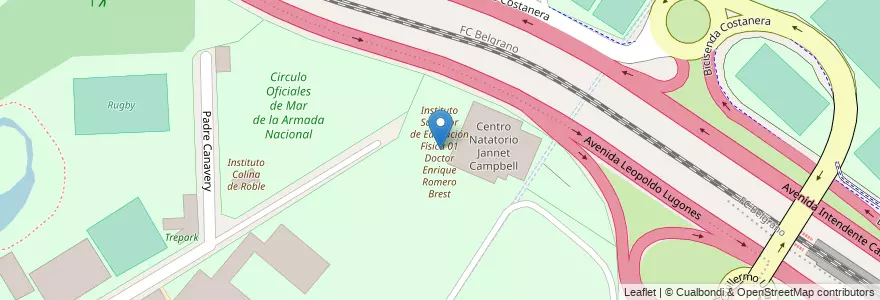 Mapa de ubicacion de Instituto Superior de Deportes, Nuñez en Argentina, Ciudad Autónoma De Buenos Aires, Buenos Aires, Comuna 13.