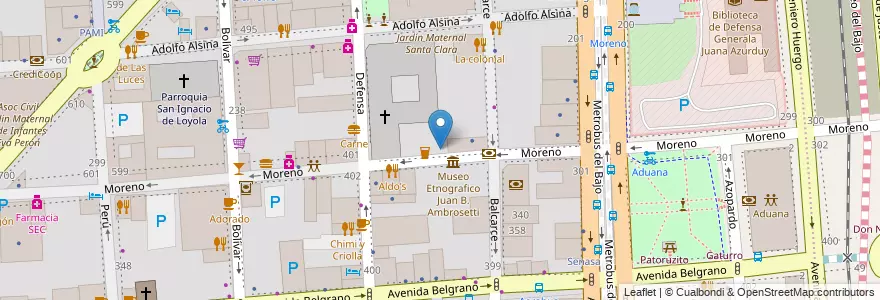 Mapa de ubicacion de Instituto Superior de Educación Profesional 13 de julio, Montserrat en 아르헨티나, Ciudad Autónoma De Buenos Aires, Comuna 1, 부에노스아이레스.