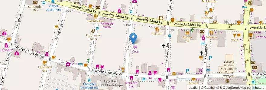 Mapa de ubicacion de Instituto Superior de Enfermería Artémides Zatti, Recoleta en アルゼンチン, Ciudad Autónoma De Buenos Aires, Comuna 2, ブエノスアイレス.