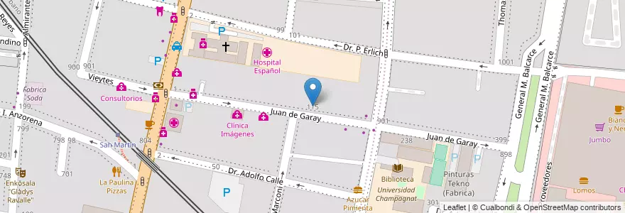 Mapa de ubicacion de Instituto Superior de Enfermeria "Enfermera Reinald Balancini" en Аргентина, Чили, Мендоса, Godoy Cruz, Departamento Godoy Cruz, Distrito Ciudad De Godoy Cruz.