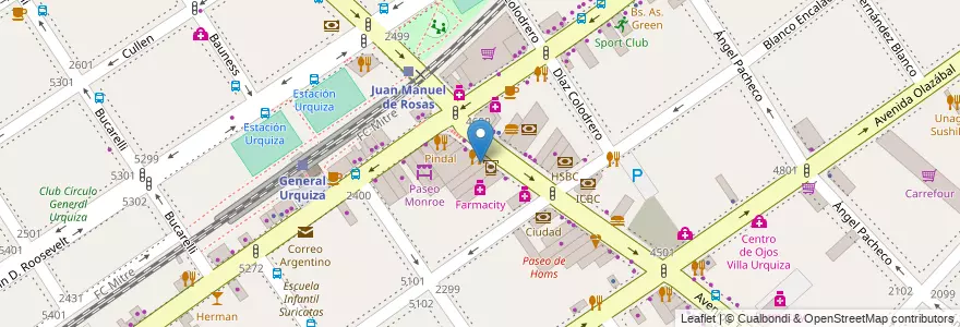 Mapa de ubicacion de Instituto Superior de Enseñanza Intercambio, Villa Urquiza en 阿根廷, Ciudad Autónoma De Buenos Aires, Comuna 12, 布宜诺斯艾利斯.
