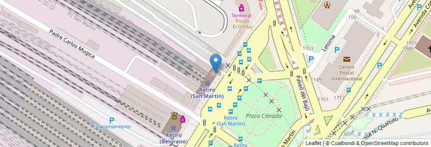 Mapa de ubicacion de Instituto Superior de Enseñanza Radiofónica (ISER), Retiro en Аргентина, Буэнос-Айрес, Comuna 1, Буэнос-Айрес.