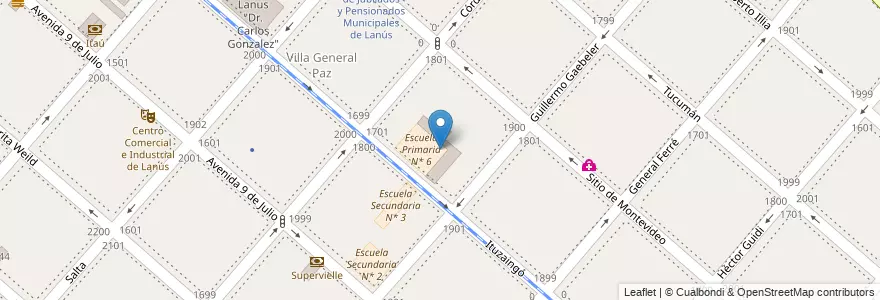 Mapa de ubicacion de Instituto Superior de Formacion Docente 11 en Argentina, Buenos Aires, Partido De Lanús, Lanús Este.