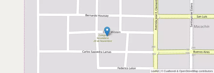 Mapa de ubicacion de Instituto Superior de Formación Docente en アルゼンチン, ラ・パンパ州, Departamento Atreucó, Municipio De Macachín, Macachín.