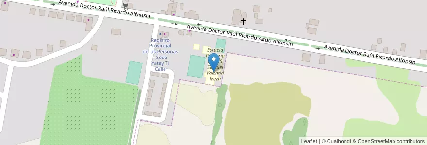 Mapa de ubicacion de Instituto Superior de Formación Docente Juan García de Cossio Subsede Yatay Tí Calle en アルゼンチン, コリエンテス州, Departamento Lavalle, Municipio De Yatay Tí Calle, Yatay Tí Calle.
