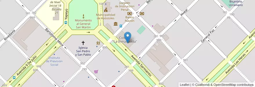 Mapa de ubicacion de Instituto Superior De Formación Docente La Inmaculada en Argentinien, Misiones, Departamento Apóstoles, Municipio De Apóstoles, Apóstoles.