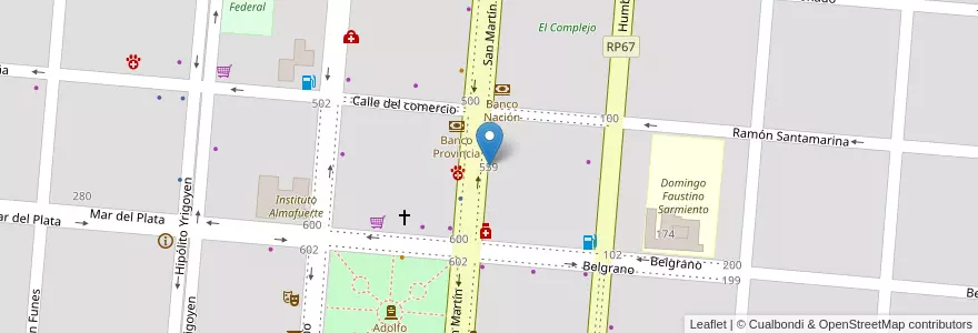 Mapa de ubicacion de Instituto Superior De Formacion Docente María Susana en アルゼンチン, ブエノスアイレス州, Partido De Puan, Puan.