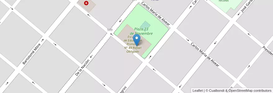 Mapa de ubicacion de Instituto Superior de Formación Docente N° 128 Rafael Obligado en Argentina, Provincia Di Buenos Aires, Partido De San Nicolás, San Nicolás De Los Arroyos.